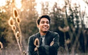 A man smiling after a potential smile-makover